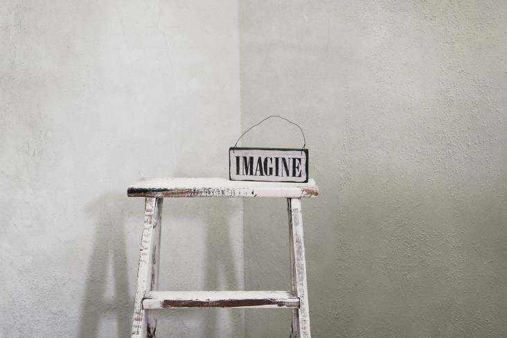 Ladder with Imagine Block on top