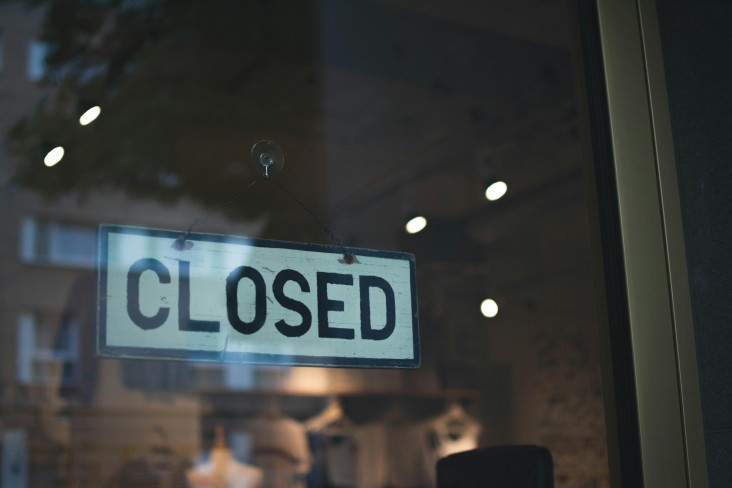 Shop closed sign