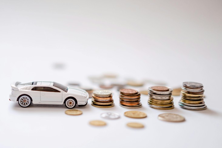 Car and coins